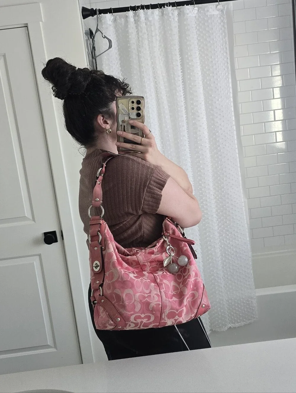 Y2k Pink Coach Carly Optics W/Cherry Charm